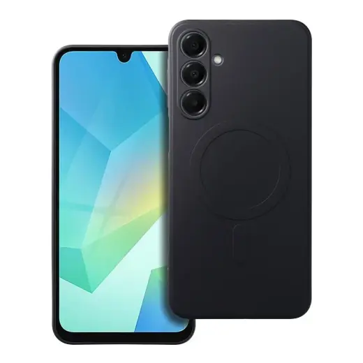 Silicone Mag Cover maciņš ar MagSafe atbalstu telefonam Samsung Galaxy A16 4G (A165) | A16 5G (A166) melns