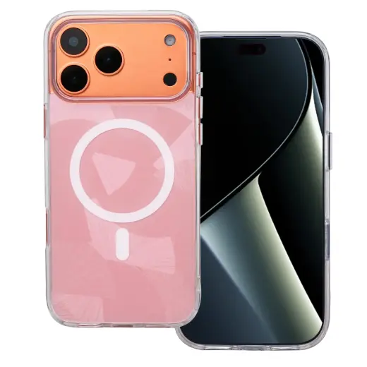 Flash Mag чехол с поддержкой MagSafe для телефона iPhone 17 Pro Max розовый