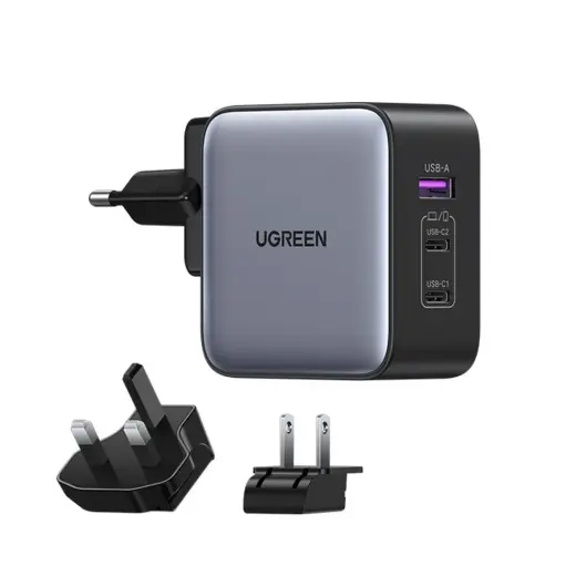 Ugreen fast charger GaN USB | 2xUSB C 65W adapter EU | UK | US plug black (CD296)