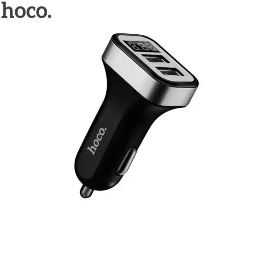 Hoco Premium Z3 Universāls Fast Dual USB 3.1A Auto Lādētājs 2x USB  ar LCD Ekrānu Melns