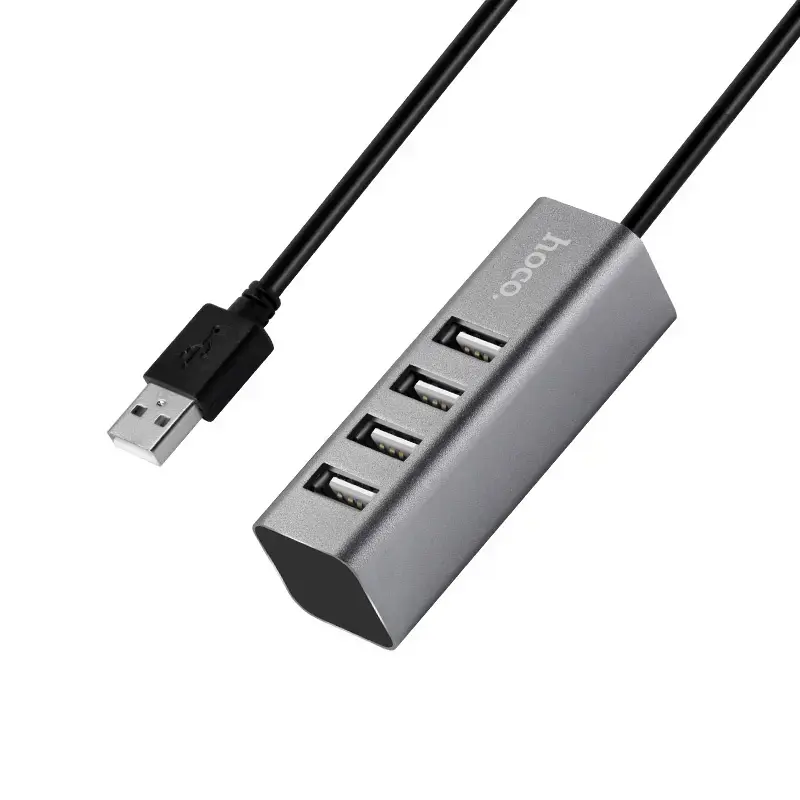 HOCO HUB HB1 USB Hub 1 x 4 Splitter Box gray