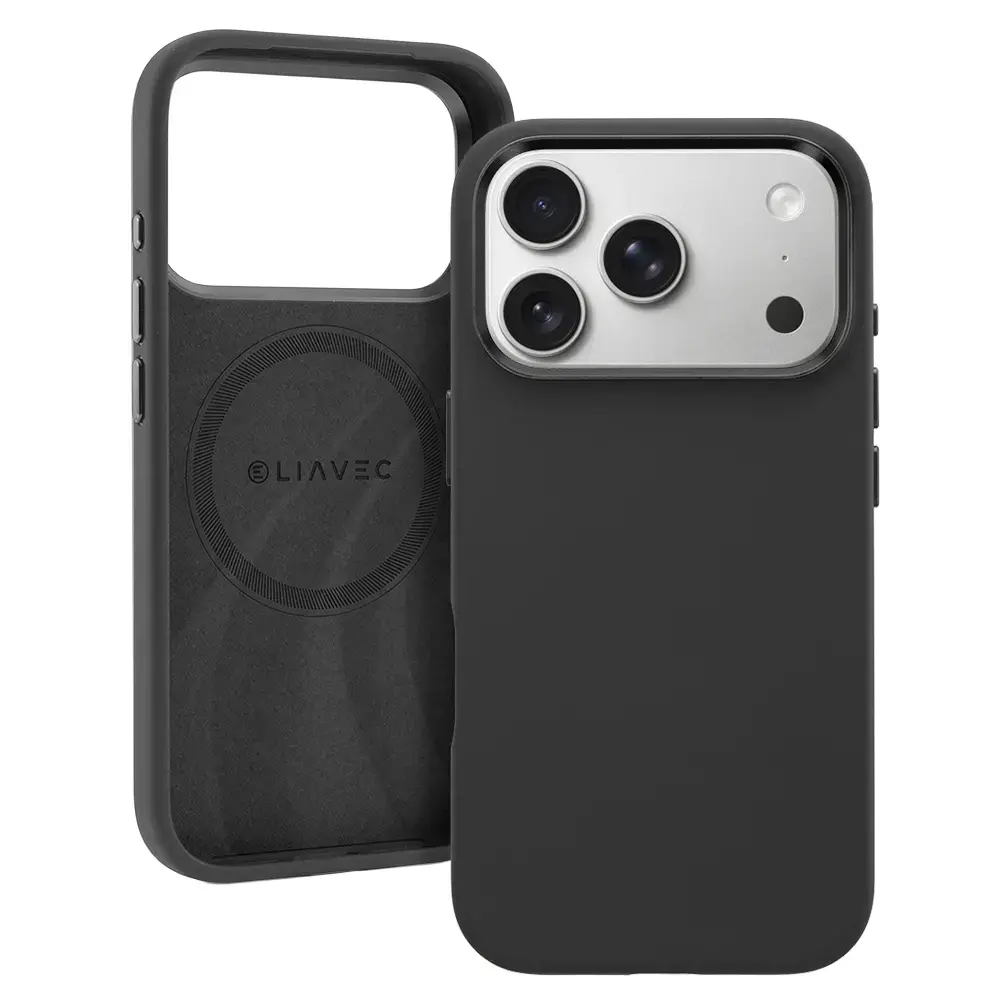 Liavec Silky maciņš ar MagSafe atbalstu telefonam iPhone 17 Pro melns