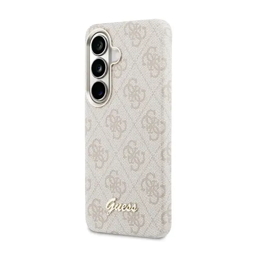 Guess 4G Script Metal Logo telefoni ümbris MagSafe toega Samsung Galaxy S26 (S942) roosa