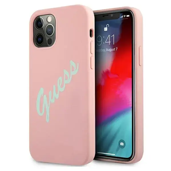 Guess GUHCP12LLSVSPG iPhone 12 Pro Max 6,7" różowo zielony|green pink hardcase Silicone Vintage