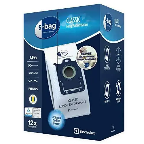 Electrolux Classic Long Performance Vacuum Cleaner Bags E201SM s-bag Number of bags 12  White