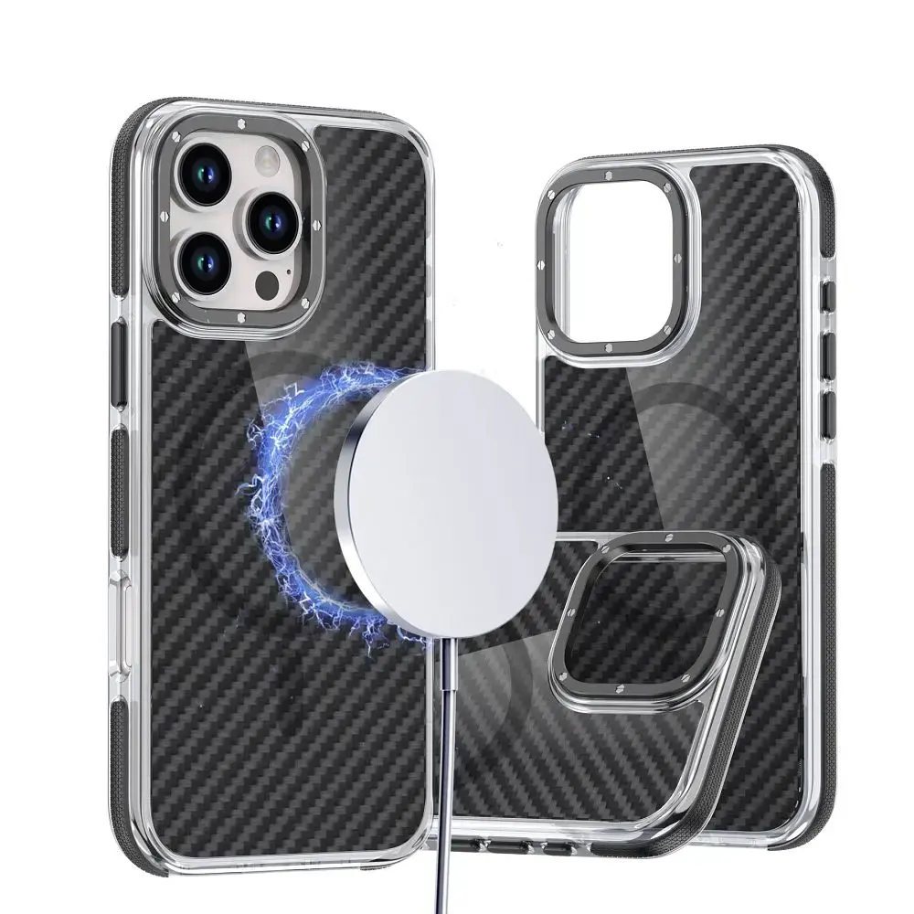 Case for iPhone 16E Fiber compatible with MagSafe black
