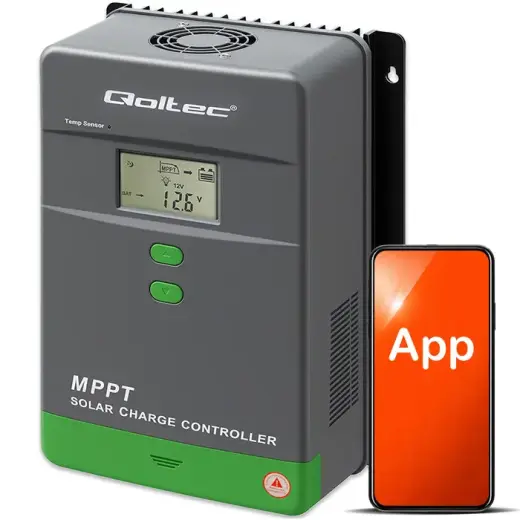 Qoltec Solar Charge Controller MPPT with Temperature Sensor 60A | 12V / 24V | LCD | Bluetooth | APP | GEL | LiFePO4