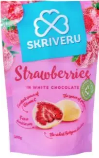 SKRĪVERU Zemenes piena šokolādē 100g