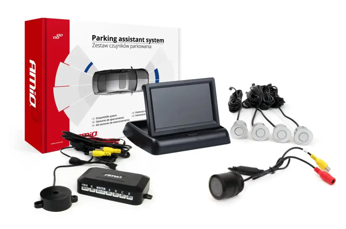 Parking assistant system TFT02 4,3" with HD-301-IR 4 sensors silver