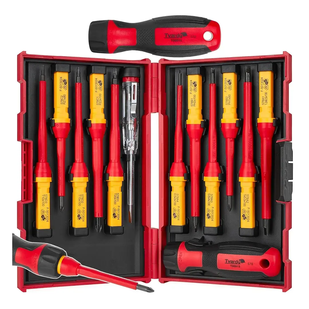 Set of 13 insulated VDE screwdrivers