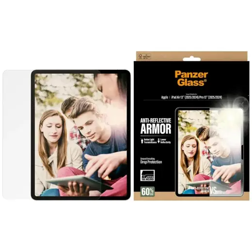 Szkło hartowane PanzerGlass Ultra-Wide    Fit Reflective Armor do iPad Air 13" (2025|2024) | Pro 13" (2025|2024)