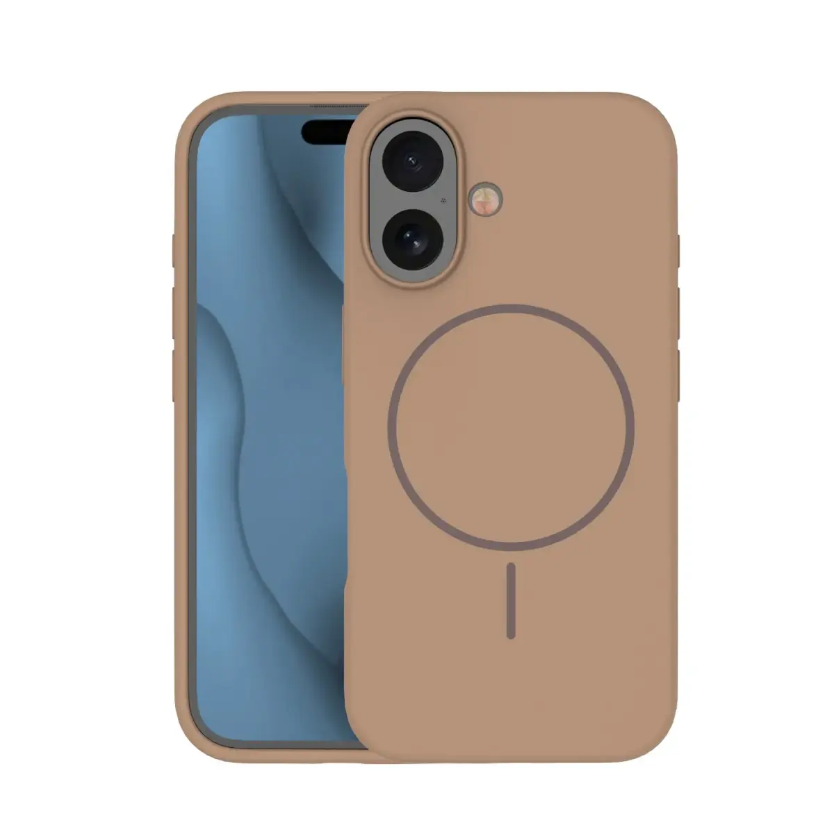 Silicone Thin Mag case for iPhone 16 Plus 6,7" brown