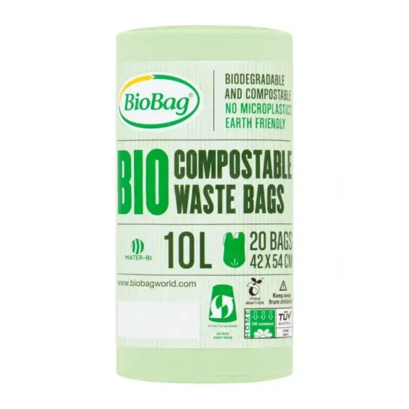 Atkritumu maisi kompostējami BioBag 10L (20 gab. rullī) 15mkr. 42x54cm zaļi