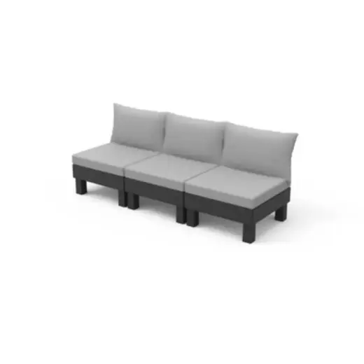 Trivietė sodo sofa „Elements“ pilka/šviesiai pilka