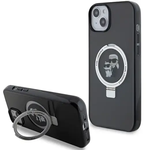 Karl Lagerfeld KLHMP15MHMRSKCK iPhone 15 Plus | 14 Plus 6.7"czarny|black hardcase Ring Stand Karl&Choupettte MagSafe