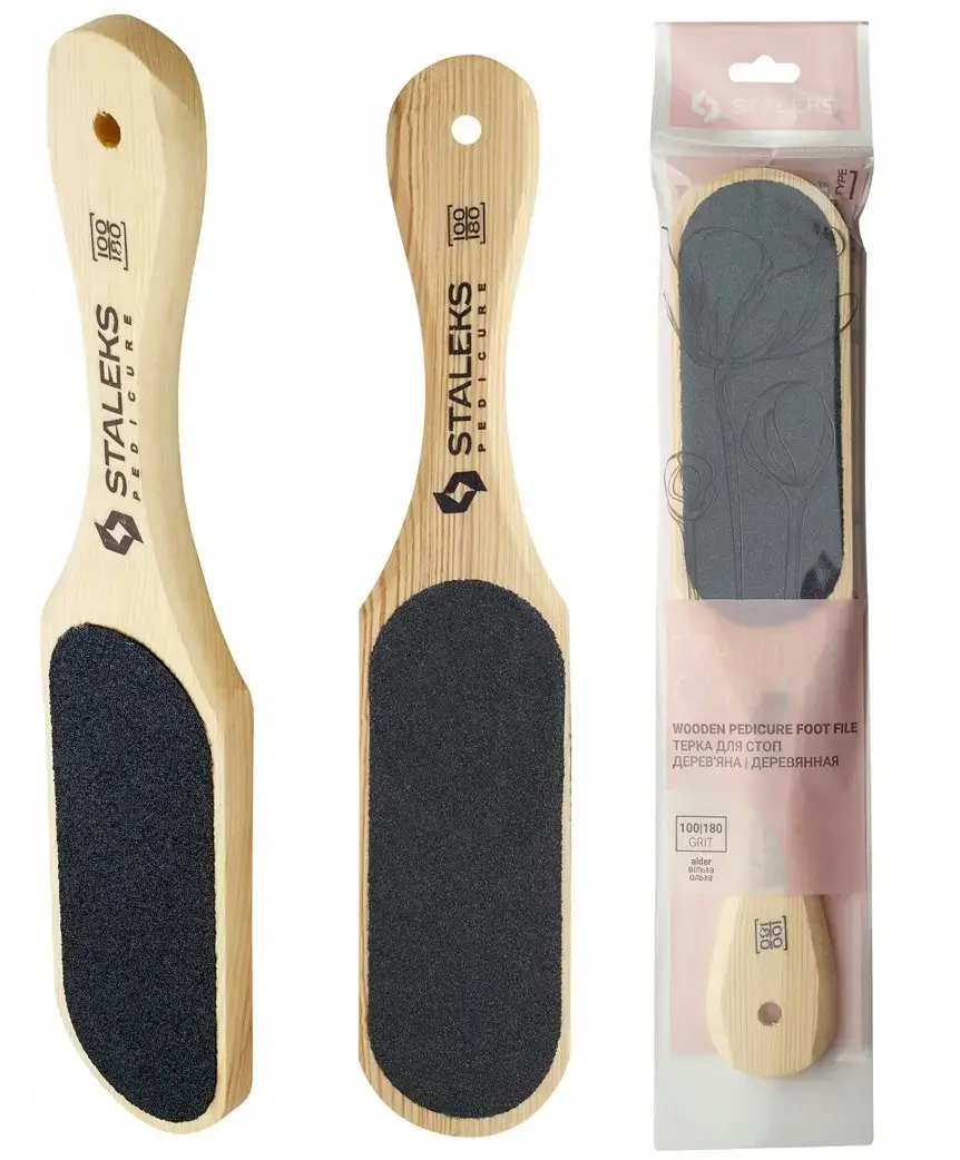 Wooden Pedicure Foot File 100/180 Wooden Pedicure Spa Feet Rasp Callus Corn Remover