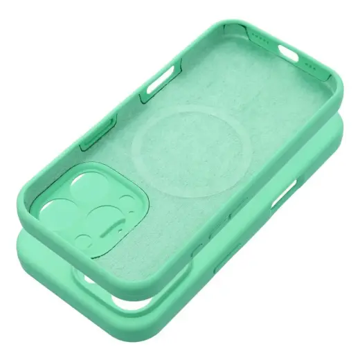 Silicone 2mm telefono dėklas su MagSafe palaikymu iPhone 15 Pro žalias