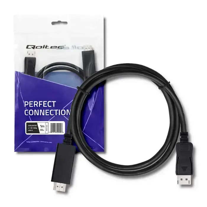 Qoltec DisplayPort v1.1 male | HDMI male | 4K | 1m