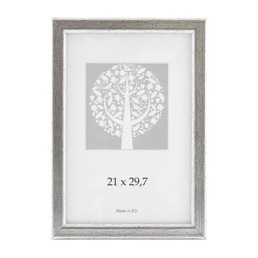 Foto rāmis, plastmasas, A4, 21x29,7 cm, vintage sudraba krāsā