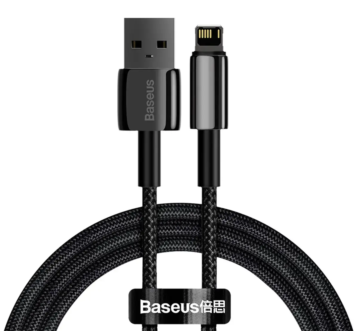 Baseus CALWJ-01 Tungsten Gold Cable Lightning 2.4A 1m Black (Damaged Package)