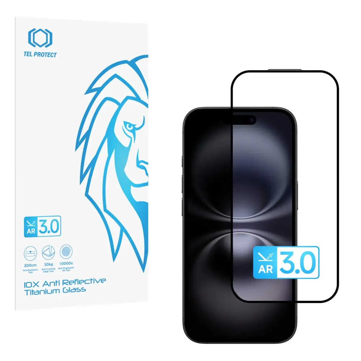 Tel Protect 10X AR 3.0 AntiReflective Titanium aizsargstikls telefona ekrānam iPhone 16