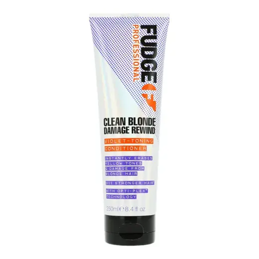 FUDGE Clean Blonde Damage Rewind Purple Violet Toning & Repair Conditioner 250ml in Clear