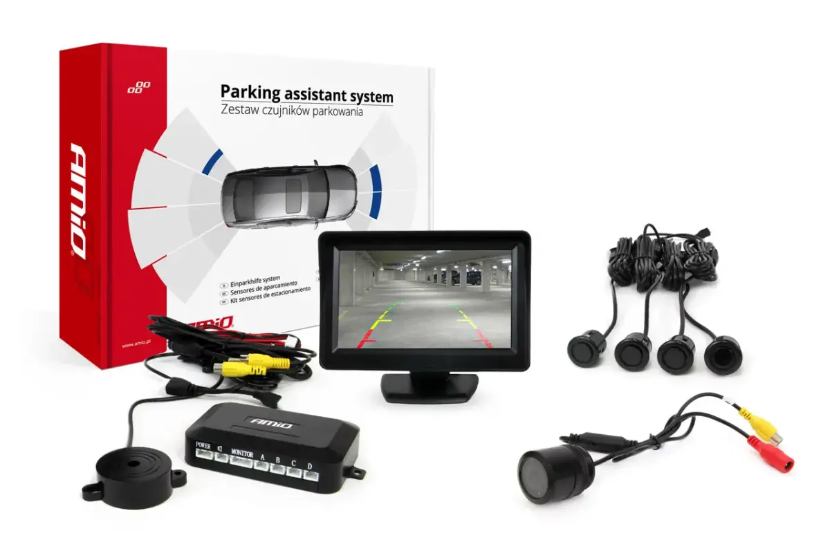 Parking assistant system TFT01 4,3" with HD-301-IR 4 sensors black "GOLD"