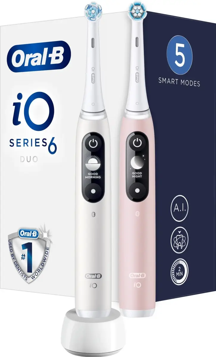 Oral B iO6, 2 pc, Magnetic Toothbrushes unisex.