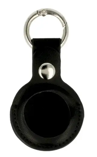 Fusion leather keychain for Apple AirTag with key ring black