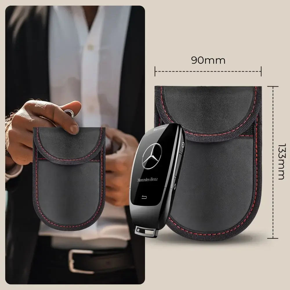 KLATKA FARADAYA TECH-PROTECT KLR100 POUCH KEYLESS RFID SIGNAL BLOCKER CASE BLACK/RED