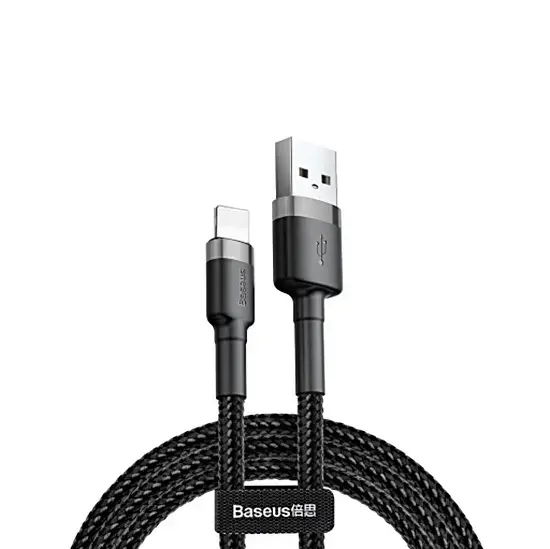 Baseus Cafule datu pārraides un uzlādes vads | USB-A uz Lightning | 7.5W | 2m | melns