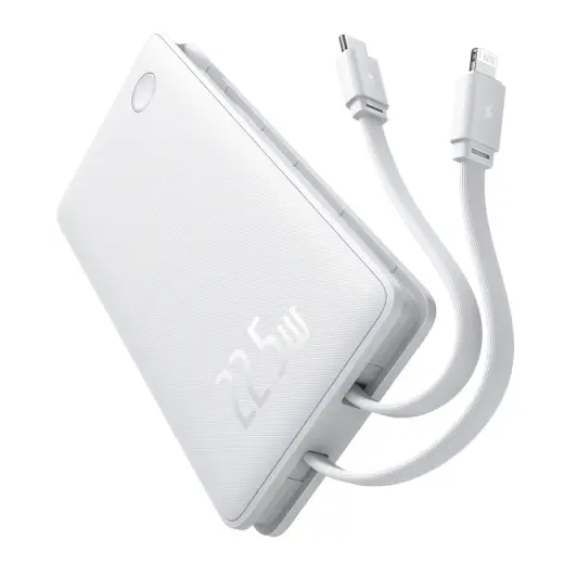 Baseus Airpow Lite väline akupank (powerbank) | 10 000 mAh | 22.5W | USB-C, Lightning | white