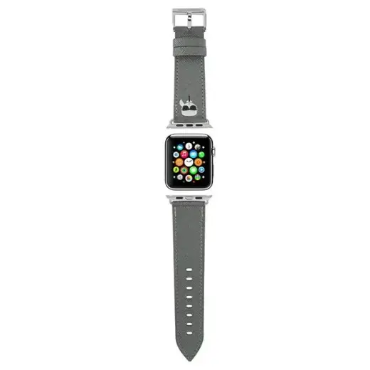 Karl Lagerfeld Karl Head smartwatch strap for Apple Watch (38/40 mm) | Artificial leather | silver
