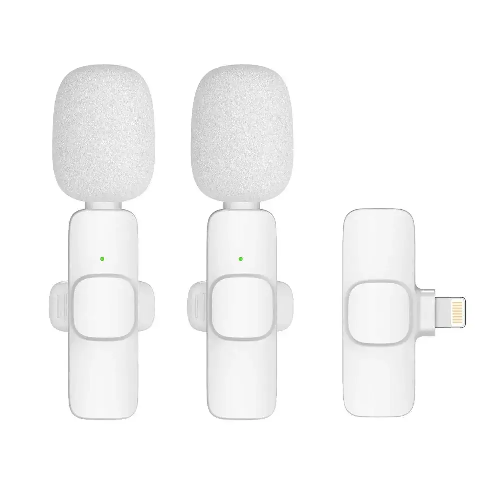 Wireless lavalier microphone Lightning double (2 in set) K1 white