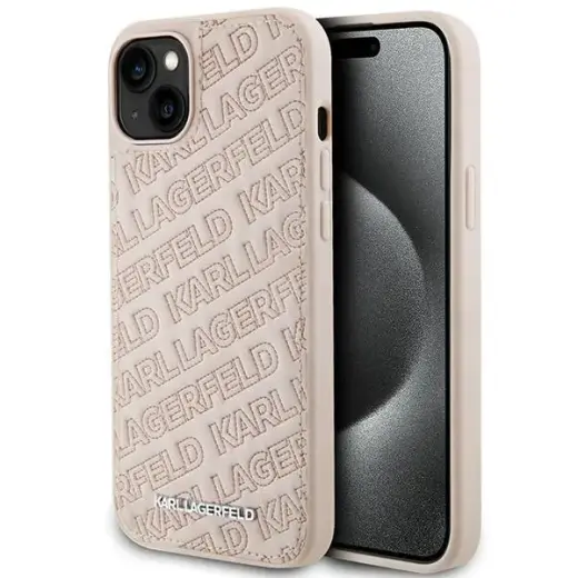 Karl Lagerfeld KLHCP15MPQKPMP iPhone 15 Plus | 14 Plus 6.7" różowy|pink hardcase Quilted K Pattern