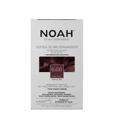 Noah, Permanent Hair Colour, Permanent Hair Dye, 6.66 Intense Red, 140 ml
