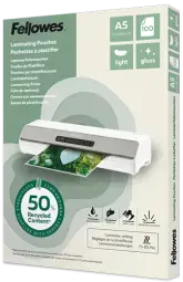 Laminēšanas plēves Fellowes Eco 100gab Gloss A5