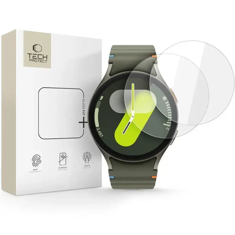 SZKŁO HARTOWANE TECH-PROTECT GLASS FIT+ 2-PACK SAMSUNG GALAXY WATCH 4 | 5 | 6 | 7 (44 MM) CLEAR