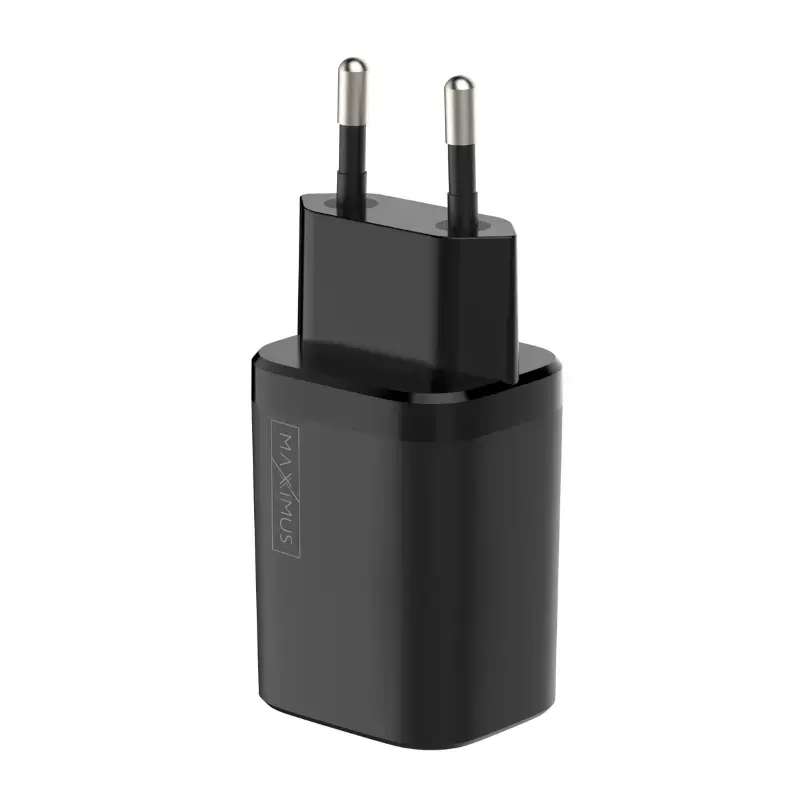 Maxximus MX Carbon tīkla lādētājs | 30W | PD, QC | USB-C, USB-A | melns