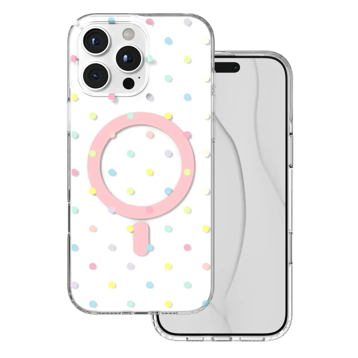 Bubble Dots Mag case for iphone 16 Pro Max 6,9" white
