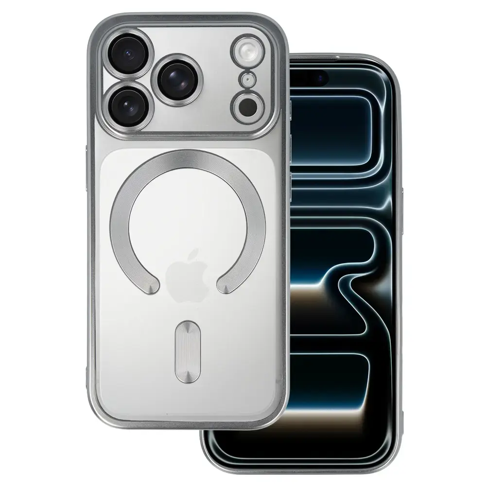 Metallic Magsafe Case for Iphone 17 Pro Silver