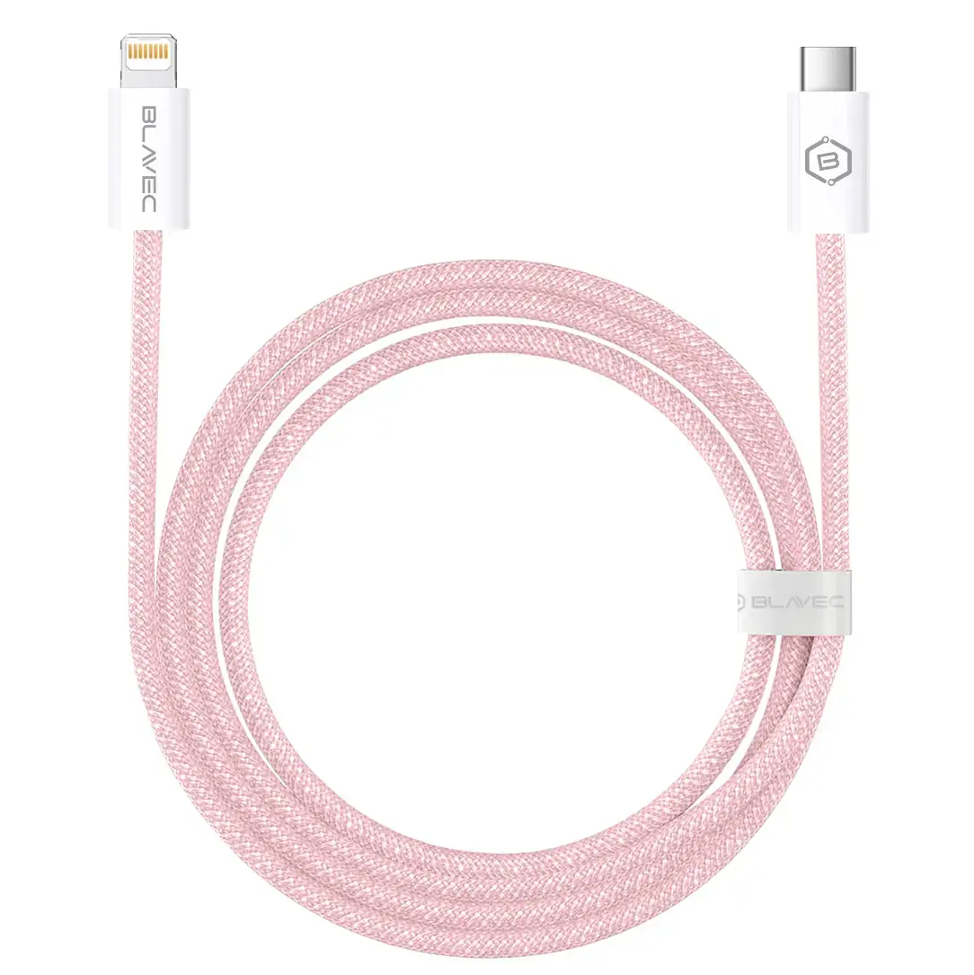 Blavec Candy data transfer and charging cable | USB-C to Lightning | 20W | 1m | pink