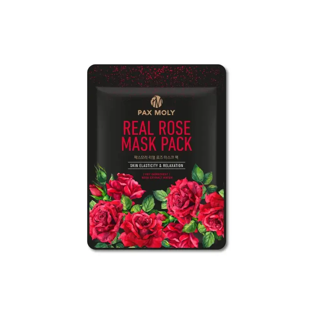 PaxMoly, Real Rose, Hydrating & Soothing, Sheet Mask, Face, Day & Night, 25 ml
