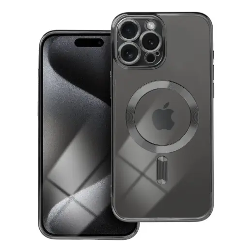 Electro Mag telefono dėklas su MagSafe palaikymu iPhone 15 Pro Max juodas
