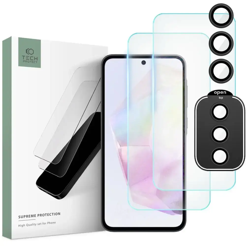 Tech-Protect Supreme Set for Samsung Galaxy A35 5G 2x Tempered Glass for Display | Tempered Glass for Camera