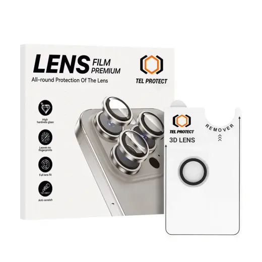 Tempered glass Tel Protect 3D Lens on camera for Iphone 17 Air transparent (lens 1 piece)