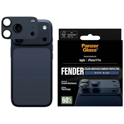 Tempered glass for lens PanzerGlass Fender Camera Protector for iPhone 17 Pro blue