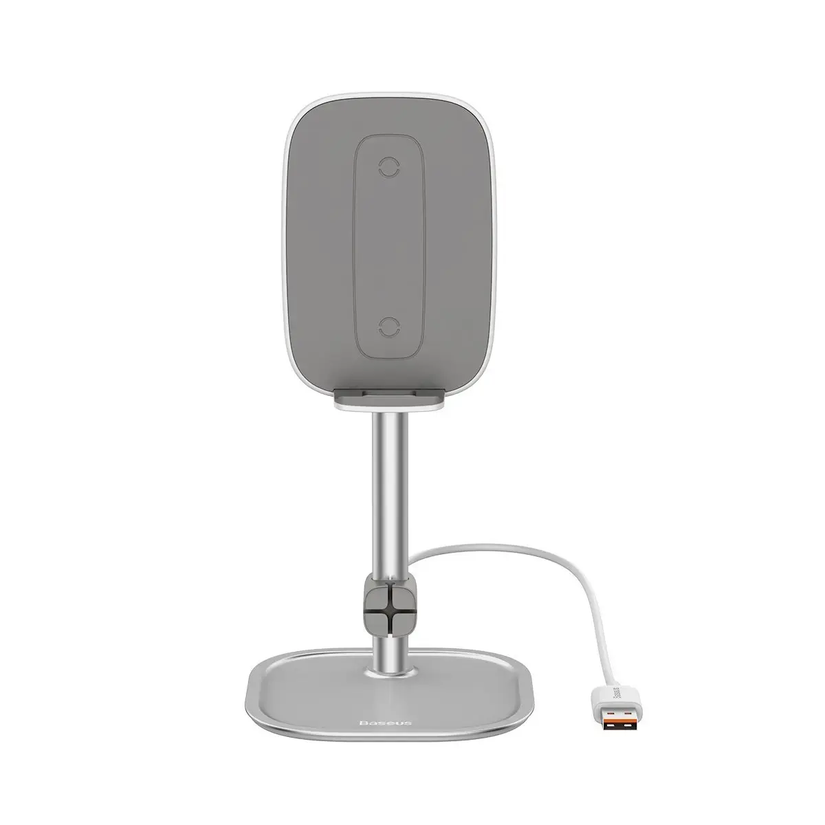 Baseus Literary Youth Desktop Bracket (Telescopic with Wireless Charging) - Silver