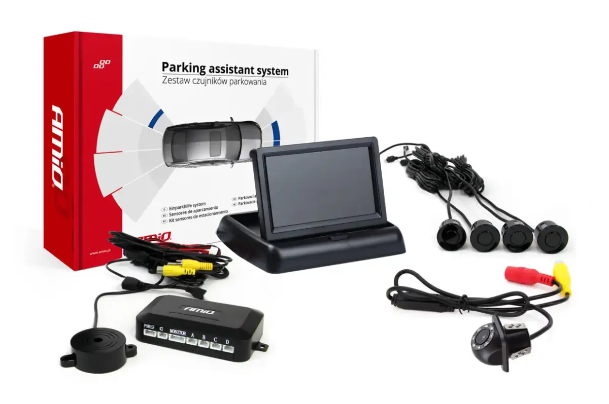 Parking assistant system TFT02 4,3" with HD-305-LED 4 sensors black