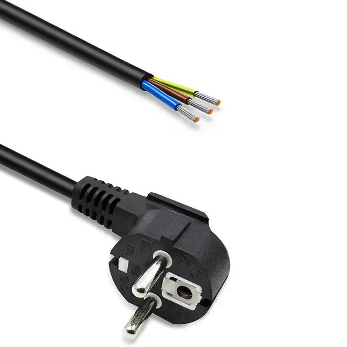 Qoltec Power cord | SCHUKO CEE 7/7 angled plug | Cu copper | stripped and soldered | 3x0.75 mm² | 1.5m